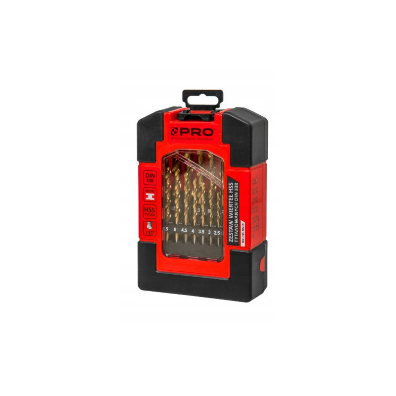 Wiertła do metalu tytanowe 19sztuk PRO